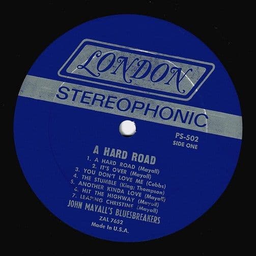 JOHN MAYALL & THE BLUESBREAKERS A Hard Road Vinyl Record LP US