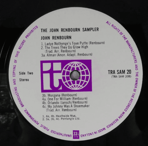 JOHN RENBOURN The John Renbourn Sampler Vinyl Record LP Transatlantic