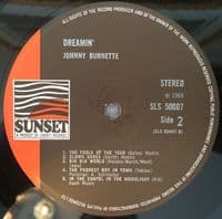JOHNNY BURNETTE Dreamin' Vinyl Record LP Sunset 1968