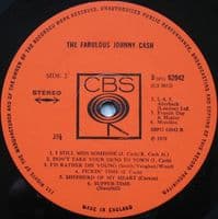 JOHNNY CASH The Fabulous Johnny Cash Vinyl Record LP CBS