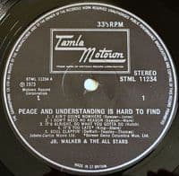 JR. WALKER AND THE ALL STARS Peace And Understanding Is Hard To Find Vinyl LP Tamla Motown 1972