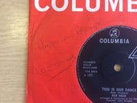 KEN DODD This Is Our Dance Vinyl Record 7 Inch Columbia 1971 DB 8840 Rare Signed Single Solid Centre