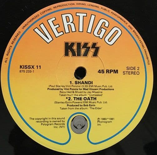 KISS Forever 12インチ　レコード KISS Forever Vinyl Record 12 Inch Vertigo 1990