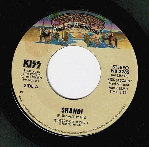 KISS Shandi Vinyl Record 7 Inch US Casablanca 1980