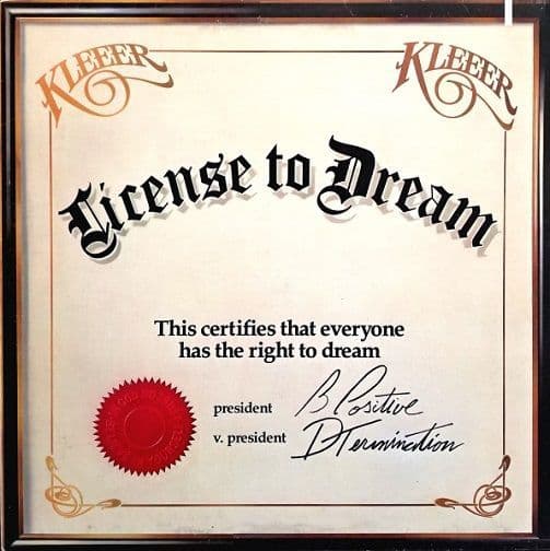KLEEER License To Dream Vinyl Record LP US Atlantic 1981