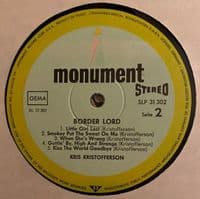 KRIS KRISTOFFERSON Border Lord Vinyl Record LP German Monument 1972