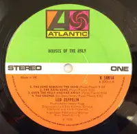 LED ZEPPELIN Houses Of The Holy Vinyl Record LP Atlantic 1973 Original UK 1st Pressing Sterling RL