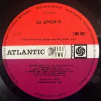 LED ZEPPELIN Led Zeppelin III Vinyl Record LP Atlantic 1970 UK Plum Label Celebration Misprint A5/B5