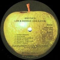 LON & DERREK VAN EATON Brother Vinyl Record LP US Apple 1972