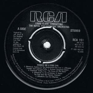LOUIS CLARK (THE ROYAL PHILHARMONIC ORCHESTRA) Hooked On A Can Can Vinyl Record 7 Inch RCA 1981