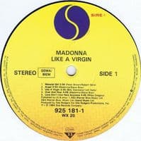MADONNA Like A Virgin Vinyl Record LP Sire 1985