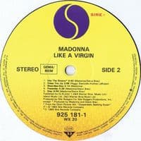 MADONNA Like A Virgin Vinyl Record LP Sire 1985