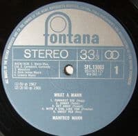 MANFRED MANN What A Mann Vinyl Record LP Fontana 1968.