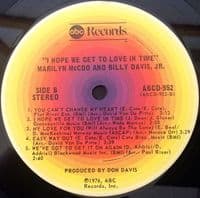 MARILYN McCOO AND BILLY DAVIS, JR. I Hope We Get To Love In Time Vinyl Record LP US ABC 1976