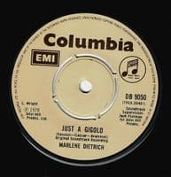 MARLENE DIETRICH Just A Gigolo Vinyl Record 7 Inch Columbia 1978 DB 9050 Original Soundtrack Single