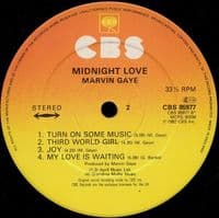 MARVIN GAYE Midnight Love Vinyl Record LP CBS 1982