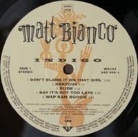 MATT BIANCO Indigo Vinyl Record LP WEA 1988