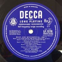 MATT MONRO Blue And Sentimental Vinyl Record 10 Inch Decca 1956