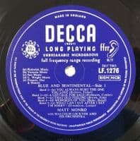 MATT MONRO Blue And Sentimental Vinyl Record 10 Inch Decca 1956