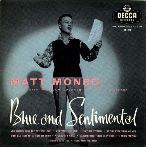 MATT MONRO Blue And Sentimental Vinyl Record 10 Inch Decca 1956