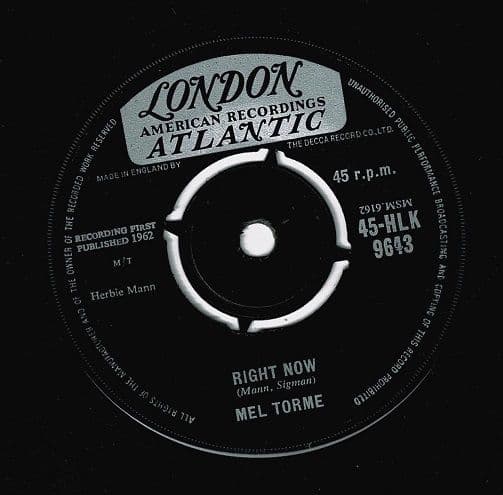 MEL TORME Comin Home Baby Vinyl Record 7 Inch London 1962