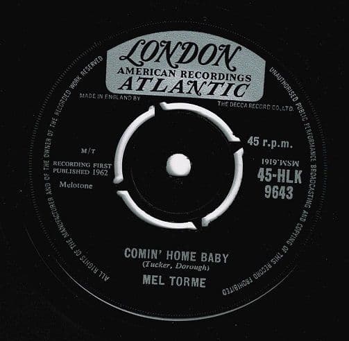 MEL TORME Comin Home Baby Vinyl Record 7 Inch London 1962