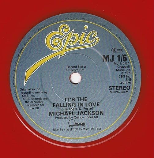MICHAEL JACKSON Billie Jean Vinyl Record 7 Inch Epic 1983 Red Vinyl