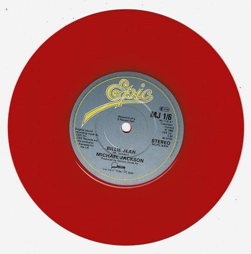 MICHAEL JACKSON Billie Jean Vinyl Record 7 Inch Epic 1983 Red Vinyl