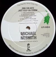 MICHAEL NESMITH And The Hits Just Keep On Comin' Vinyl Record LP Island 1977