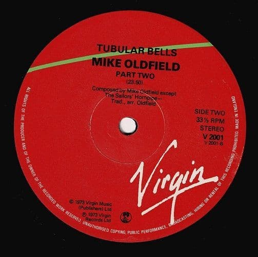 MIKE OLDFIELD Tubular Bells Vinyl Record LP Virgin