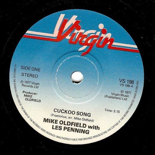 MIKE OLDFIELD WITH LES PENNING Cuckoo Song Vinyl Record 7 Inch Virgin 1977