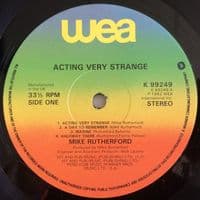 MIKE RUTHERFORD Acting Very Strange Vinyl Record LP WEA 1982