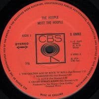 MOTT THE HOOPLE The Hoople Vinyl Record LP CBS 1974.