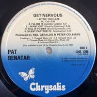 PAT BENATAR Get Nervous Vinyl Record LP Chrysalis 1982