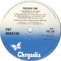 PAT BENATAR Precious Time Vinyl Record LP Chrysalis 1981