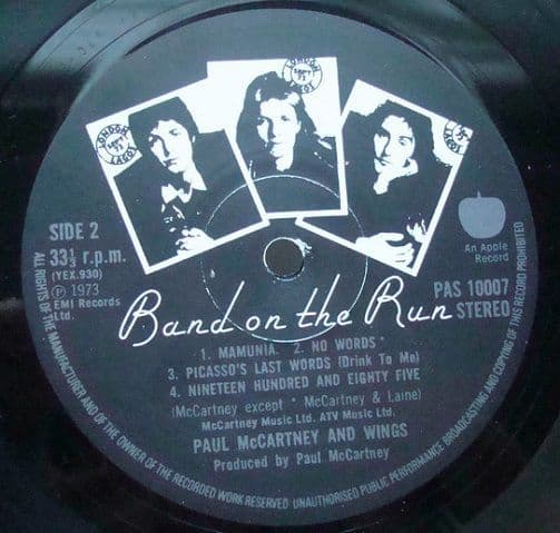 PAUL McCARTNEY AND WINGS Band On The Run Vinyl Record LP Apple 1973