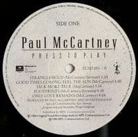 PAUL McCARTNEY Press To Play Vinyl Record LP Parlophone 1986