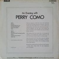 PERRY COMO An Evening With Perry Como Vinyl Record LP RCA Camden 1970 CDM 1053 Mono Press Pic Sleeve