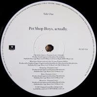 PET SHOP BOYS Actually Vinyl Record LP Parlophone 1987