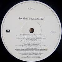 PET SHOP BOYS Actually Vinyl Record LP Parlophone 1987