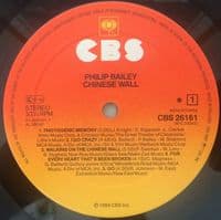 PHILIP BAILEY Chinese Wall Vinyl Record LP CBS 1984
