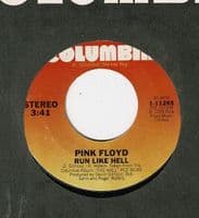 PINK FLOYD Run Like Hell Vinyl Record 7 Inch US Columbia 1980 Demo Pressing 1-11265 Promo Single 45