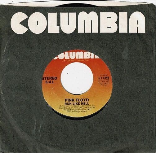 PINK FLOYD Run Like Hell Vinyl Record 7 Inch US Columbia 1980 Demo Pressing 1-11265 Promo Single 45