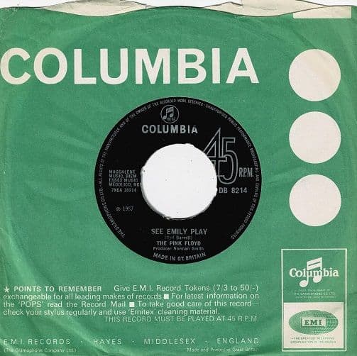 PINK FLOYD See Emily Play Vinyl Record 7 Inch Columbia 1967