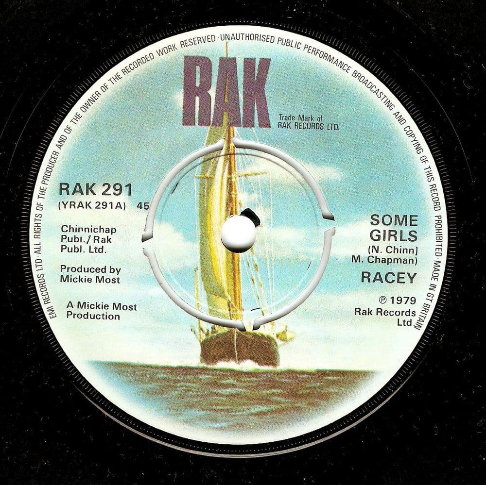 RACEY Some Girls Vinyl Record 7 Inch RAK 1979