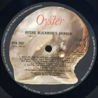 RAINBOW Ritchie Blackmore's Rainbow Vinyl Record LP Oyster 1975 UK 1st Press A1/B1 KENDUN