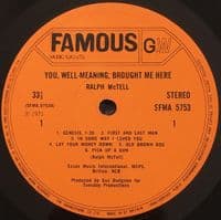 RALPH McTELL You Well-Meaning Brought Me Here Vinyl Record LP Famous 1971