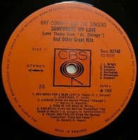 RAY CONNIFF Somewhere My Love Vinyl Record LP CBS 1966