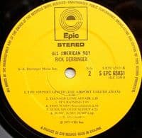 RICK DERRINGER All American Boy Vinyl Record LP Epic 1973