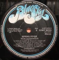 RICK DERRINGER Spring Fever Vinyl Record LP Blue Sky 1975